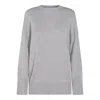 Brunello Cucinelli Soft Texture Crewneck Knitwear With Ribbed Finish In Gray