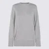 Brunello Cucinelli Soft Texture Crewneck Knitwear With Ribbed Finish In Gray