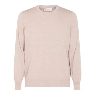 Brunello Cucinelli Crew-neck Fine-knit Jumper In Neutral