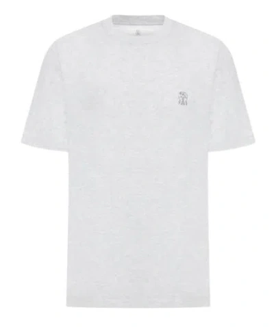 Brunello Cucinelli Logo-print Cotton T-shirt In White