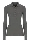 Brunello Cucinelli Ribbed Knit Cashmere Blend Sweater With Hood In Gray