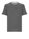 Brunello Cucinelli Basic Silk-blend T-shirt In Gray