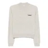 Brunello Cucinelli Cashmere Crewneck Sweater Pocket Detail In Nude