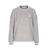 Brunello Cucinelli Grey Embroidered Logo Sweatshirt In Gray