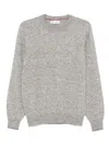 Brunello Cucinelli Crew-neck Long-sleeve Sweater In Gray