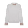 Brunello Cucinelli Cashmere Sweater With Monili In Gray