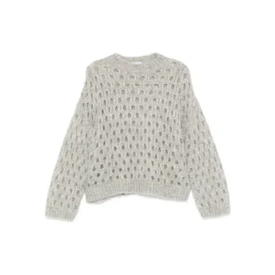 Brunello Cucinelli Open-knit Sweater In Neutral