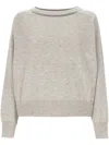Brunello Cucinelli Monili-chain Cashmere Jumper In Greige
