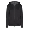 Brunello Cucinelli Women Cotton And Silk Interlock Hooded Topwear With Precious Stripe In Grey