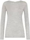 Brunello Cucinelli Cashmere Basic Crewneck Sweater In Grey