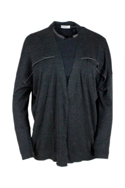 Brunello Cucinelli V-neck Cardigan In Grey