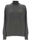 Brunello Cucinelli Sequin-embellished Roll-neck Jumper In Grey