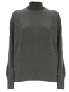 Brunello Cucinelli Sequin-embellished Roll-neck Jumper In Grey