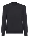Brunello Cucinelli High Neck Long Sleeve Knit Sweater In Blue