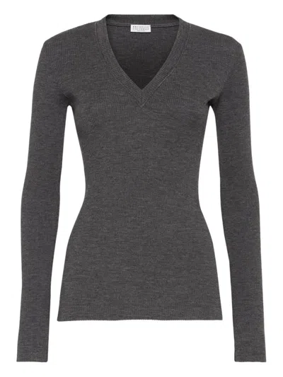 BRUNELLO CUCINELLI BRUNELLO CUCINELLI SWEATERS GREY