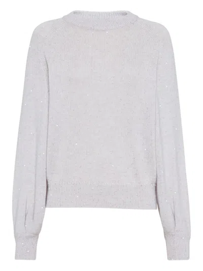 Brunello Cucinelli Sweaters Grey In White