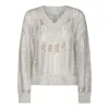 Brunello Cucinelli Sequin Embellished Jumper In Grigio Perla+quarzo+ghiaia