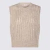 Brunello Cucinelli Light Beige Wool Knitwear In Multi