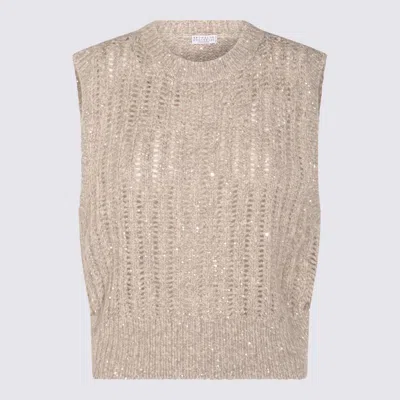 BRUNELLO CUCINELLI SWEATERS MADRE PERLA