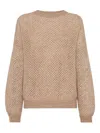 Brunello Cucinelli Mohair-blend Mesh Sweater In Brown