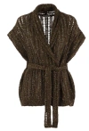 Brunello Cucinelli Women's Dazzling Silk And Linen Perforated Rib Cardigan In Multicolor