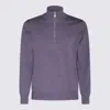 Brunello Cucinelli Half-zip Cashmere Sweater In Purple