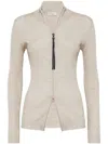 Brunello Cucinelli Cashmere-blend Zip-front Top In Multicolor