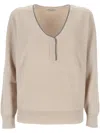 Brunello Cucinelli English-rib Cashmere Sweater In Multicolor