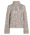 Brunello Cucinelli Women Wool And Cashmere Sweater With Sequins In Neutral