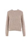 Brunello Cucinelli Textured Ribbed Sweater With Shimmering Threads In Neutral