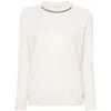 Brunello Cucinelli Monili-chain Knitted Top In Neutrals