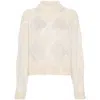 Brunello Cucinelli Sequined High-neck Jumper In Neutrals