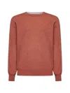Brunello Cucinelli Men's Cashmere Crewneck Sweater In Orange