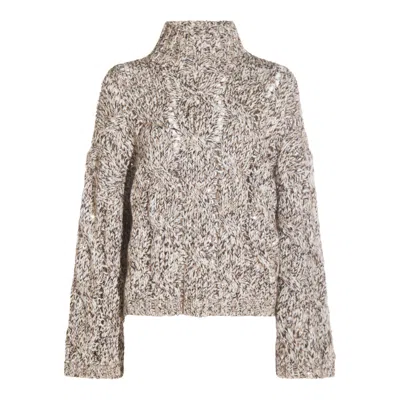 BRUNELLO CUCINELLI SWEATERS PANAMA/MARRONE
