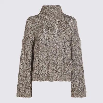 BRUNELLO CUCINELLI SWEATERS PANAMA/MARRONE