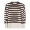 Brunello Cucinelli Crewneck Striped Knitwear Ribbed Cuffs