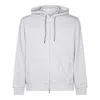 Brunello Cucinelli Double French Terry Zip-up Hooded Sweatshirt In Pearl