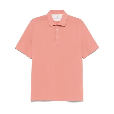 Brunello Cucinelli Pink Polo Shirts Men
