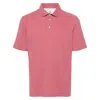 Brunello Cucinelli Polo Shirt With Superimposed Effect In Pink