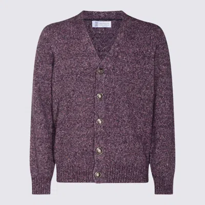 BRUNELLO CUCINELLI SWEATERS RADICCHIO+GRIGIO MEDIO