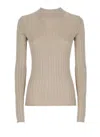 Brunello Cucinelli Cashmere Blend Glitter Crewneck Sweater In Brown