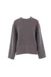 Brunello Cucinelli Women Dazzling Shirt With Openwork Stripe In Gray