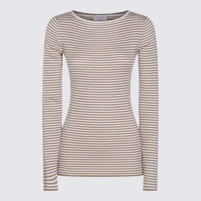 Brunello Cucinelli Sweaters Terra Rossa+bianco In Neutral