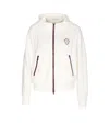 Brunello Cucinelli White Sweatshirt With Fixed Hood And Logo Patch On The Front In White