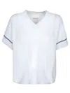 Brunello Cucinelli White Wool V-neck Sweater In White