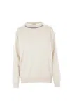 Brunello Cucinelli Embellished Ribbed Sweater In White