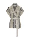 Brunello Cucinelli Sweaters In White Beige+grigio+argento+qua