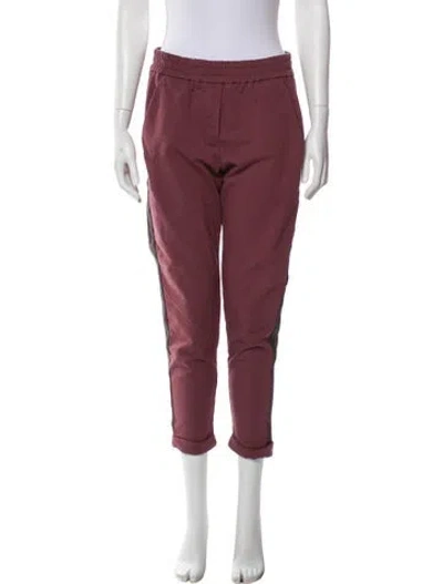 Pre-owned Brunello Cucinelli Sweatpants In Burgundy