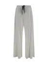 Brunello Cucinelli Drawstring Wide-leg Trousers In Off White