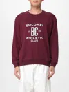Brunello Cucinelli Cotton Sweatshirt With Print On The Front In Burgundy